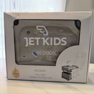 JetKids BedBox - White and Blue Travel Bed for Kids